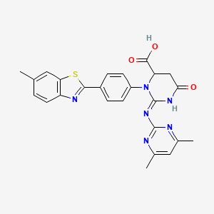 2-[(4,6-dimethyl-2-pyrimidinyl)amino]-3-[4-(6-methyl-1,3-benzothiazol-2-yl)phenyl]-6-oxo-3,4,5,6-tetrahydro-4-pyrimidinecarboxylic acid