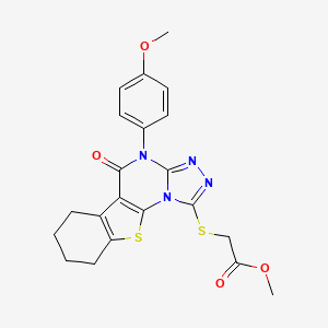 METHYL 2-{[4-(4-METHOXYPHENYL)-5-OXO-4,5,6,7,8,9-HEXAHYDRO[1]BENZOTHIENO[3,2-E][1,2,4]TRIAZOLO[4,3-A]PYRIMIDIN-1-YL]SULFANYL}ACETATE