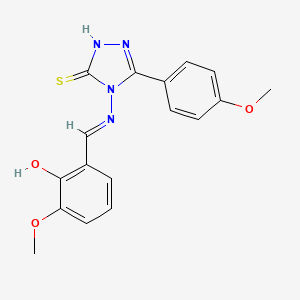 molecular formula C17H16N4O3S B6130895 2-({[3-mercapto-5-(4-methoxyphenyl)-4H-1,2,4-triazol-4-yl]imino}methyl)-6-methoxyphenol CAS No. 5773-75-1