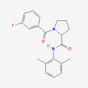 molecular formula C20H21FN2O2 B6130896 N-(2,6-dimethylphenyl)-1-(3-fluorobenzoyl)prolinamide 