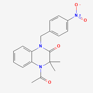 molecular formula C19H19N3O4 B6130898 4-acetyl-3,3-dimethyl-1-(4-nitrobenzyl)-3,4-dihydro-2(1H)-quinoxalinone 
