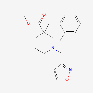 ethyl 1-(3-isoxazolylmethyl)-3-(2-methylbenzyl)-3-piperidinecarboxylate