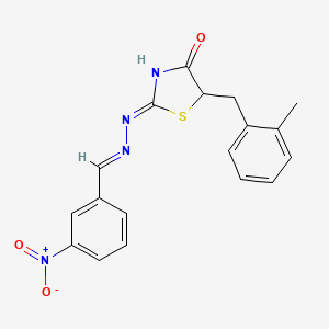 molecular formula C18H16N4O3S B6130947 3-nitrobenzaldehyde [5-(2-methylbenzyl)-4-oxo-1,3-thiazolidin-2-ylidene]hydrazone 