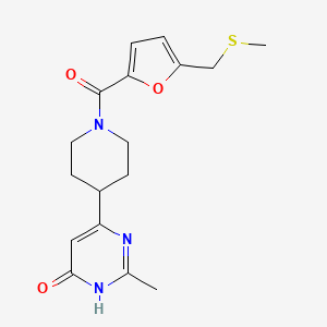 molecular formula C17H21N3O3S B6130955 2-methyl-6-(1-{5-[(methylthio)methyl]-2-furoyl}piperidin-4-yl)pyrimidin-4(3H)-one 