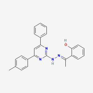 1-(2-hydroxyphenyl)ethanone [4-(4-methylphenyl)-6-phenyl-2-pyrimidinyl]hydrazone