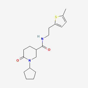 molecular formula C18H26N2O2S B6130986 1-cyclopentyl-N-[2-(5-methyl-2-thienyl)ethyl]-6-oxo-3-piperidinecarboxamide 