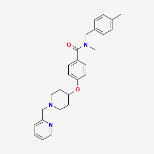 molecular formula C27H31N3O2 B6131022 N-methyl-N-(4-methylbenzyl)-4-{[1-(2-pyridinylmethyl)-4-piperidinyl]oxy}benzamide 
