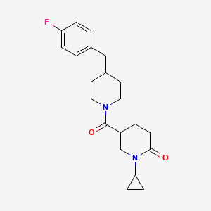 molecular formula C21H27FN2O2 B6131042 1-cyclopropyl-5-{[4-(4-fluorobenzyl)-1-piperidinyl]carbonyl}-2-piperidinone 