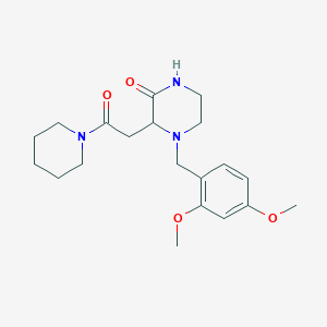 4-(2,4-dimethoxybenzyl)-3-[2-oxo-2-(1-piperidinyl)ethyl]-2-piperazinone