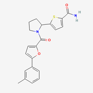 molecular formula C21H20N2O3S B6131077 5-{1-[5-(3-methylphenyl)-2-furoyl]-2-pyrrolidinyl}-2-thiophenecarboxamide 