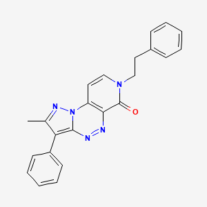 molecular formula C23H19N5O B6131085 2-methyl-3-phenyl-7-(2-phenylethyl)pyrazolo[5,1-c]pyrido[4,3-e][1,2,4]triazin-6(7H)-one 