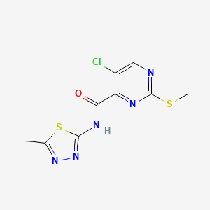 molecular formula C9H8ClN5OS2 B6131090 5-chloro-N-(5-methyl-1,3,4-thiadiazol-2-yl)-2-(methylthio)-4-pyrimidinecarboxamide 