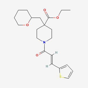 molecular formula C21H29NO4S B6131123 ethyl 4-(tetrahydro-2H-pyran-2-ylmethyl)-1-[(2E)-3-(2-thienyl)-2-propenoyl]-4-piperidinecarboxylate 