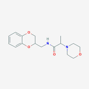 N-(2,3-dihydro-1,4-benzodioxin-2-ylmethyl)-2-(4-morpholinyl)propanamide
