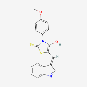 molecular formula C19H14N2O2S2 B6131141 5-(1H-indol-3-ylmethylene)-3-(4-methoxyphenyl)-2-thioxo-1,3-thiazolidin-4-one 