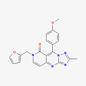 molecular formula C21H17N5O3 B6131146 7-(2-furylmethyl)-9-(4-methoxyphenyl)-2-methylpyrido[4,3-d][1,2,4]triazolo[1,5-a]pyrimidin-8(7H)-one 