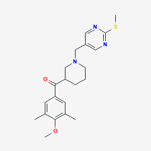 molecular formula C21H27N3O2S B6131152 (4-methoxy-3,5-dimethylphenyl)(1-{[2-(methylthio)-5-pyrimidinyl]methyl}-3-piperidinyl)methanone 