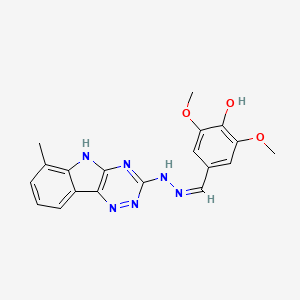 molecular formula C19H18N6O3 B6131164 4-hydroxy-3,5-dimethoxybenzaldehyde (6-methyl-5H-[1,2,4]triazino[5,6-b]indol-3-yl)hydrazone CAS No. 5617-96-9