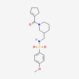 molecular formula C19H26N2O4S B6131168 N-{[1-(1-cyclopenten-1-ylcarbonyl)-3-piperidinyl]methyl}-4-methoxybenzenesulfonamide 