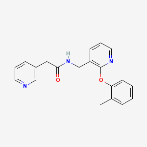 molecular formula C20H19N3O2 B6131172 N-{[2-(2-methylphenoxy)-3-pyridinyl]methyl}-2-(3-pyridinyl)acetamide 