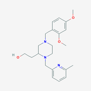 molecular formula C22H31N3O3 B6131212 2-{4-(2,4-dimethoxybenzyl)-1-[(6-methyl-2-pyridinyl)methyl]-2-piperazinyl}ethanol 