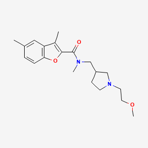 molecular formula C20H28N2O3 B6131227 N-{[1-(2-methoxyethyl)-3-pyrrolidinyl]methyl}-N,3,5-trimethyl-1-benzofuran-2-carboxamide 