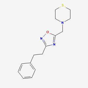 molecular formula C15H19N3OS B6131247 4-{[3-(2-phenylethyl)-1,2,4-oxadiazol-5-yl]methyl}thiomorpholine 