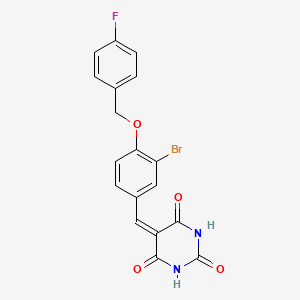 5-{3-bromo-4-[(4-fluorobenzyl)oxy]benzylidene}-2,4,6(1H,3H,5H)-pyrimidinetrione