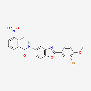 N-[2-(3-bromo-4-methoxyphenyl)-1,3-benzoxazol-5-yl]-2-methyl-3-nitrobenzamide