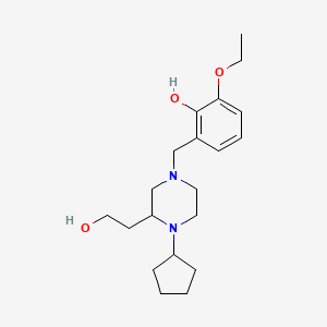 2-{[4-cyclopentyl-3-(2-hydroxyethyl)-1-piperazinyl]methyl}-6-ethoxyphenol