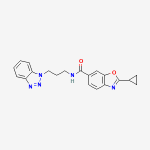 molecular formula C20H19N5O2 B6131305 N-[3-(1H-1,2,3-benzotriazol-1-yl)propyl]-2-cyclopropyl-1,3-benzoxazole-6-carboxamide 