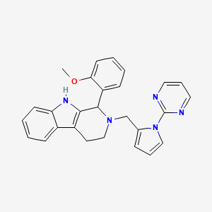 molecular formula C27H25N5O B6131335 1-(2-methoxyphenyl)-2-{[1-(2-pyrimidinyl)-1H-pyrrol-2-yl]methyl}-2,3,4,9-tetrahydro-1H-beta-carboline 