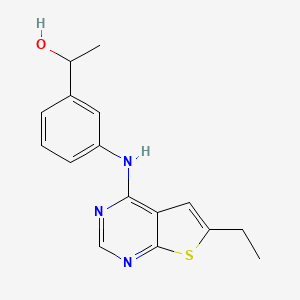 molecular formula C16H17N3OS B6131356 1-{3-[(6-ethylthieno[2,3-d]pyrimidin-4-yl)amino]phenyl}ethanol 