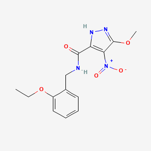 molecular formula C14H16N4O5 B6131366 N-(2-ethoxybenzyl)-3-methoxy-4-nitro-1H-pyrazole-5-carboxamide 