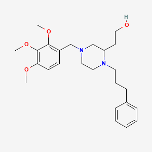 molecular formula C25H36N2O4 B6131376 2-[1-(3-phenylpropyl)-4-(2,3,4-trimethoxybenzyl)-2-piperazinyl]ethanol 