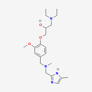 molecular formula C21H34N4O3 B6131390 1-(diethylamino)-3-[2-methoxy-4-({methyl[(4-methyl-1H-imidazol-2-yl)methyl]amino}methyl)phenoxy]-2-propanol 