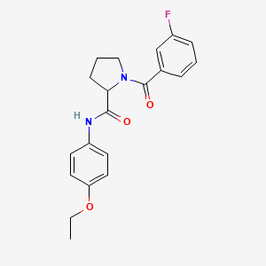 molecular formula C20H21FN2O3 B6131397 N-(4-ethoxyphenyl)-1-(3-fluorobenzoyl)prolinamide 