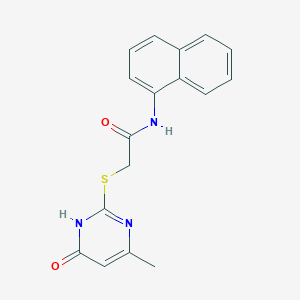 molecular formula C17H15N3O2S B6131418 2-[(4-methyl-6-oxo-1,6-dihydro-2-pyrimidinyl)thio]-N-1-naphthylacetamide 