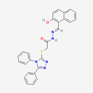 molecular formula C27H21N5O2S B6131465 2-[(4,5-diphenyl-4H-1,2,4-triazol-3-yl)thio]-N'-[(2-hydroxy-1-naphthyl)methylene]acetohydrazide 