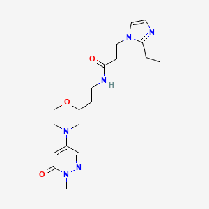 3-(2-ethyl-1H-imidazol-1-yl)-N-{2-[4-(1-methyl-6-oxo-1,6-dihydropyridazin-4-yl)morpholin-2-yl]ethyl}propanamide