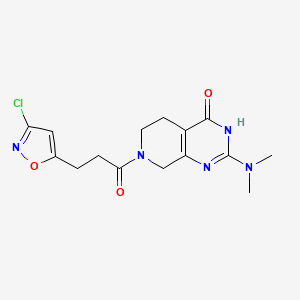 molecular formula C15H18ClN5O3 B6131479 7-[3-(3-chloroisoxazol-5-yl)propanoyl]-2-(dimethylamino)-5,6,7,8-tetrahydropyrido[3,4-d]pyrimidin-4(3H)-one 