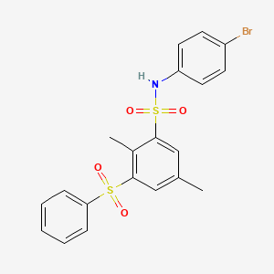 molecular formula C20H18BrNO4S2 B6131489 N-(4-bromophenyl)-2,5-dimethyl-3-(phenylsulfonyl)benzenesulfonamide 