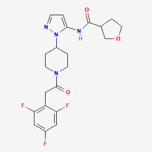 molecular formula C21H23F3N4O3 B6131495 N-(1-{1-[2-(2,4,6-trifluorophenyl)acetyl]-4-piperidinyl}-1H-pyrazol-5-yl)tetrahydro-3-furancarboxamide 