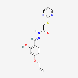molecular formula C16H16N4O3S B6131512 N'-[4-(allyloxy)-2-hydroxybenzylidene]-2-(2-pyrimidinylthio)acetohydrazide 