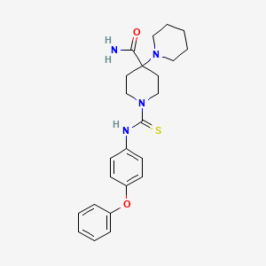 molecular formula C24H30N4O2S B6131532 1'-{[(4-phenoxyphenyl)amino]carbonothioyl}-1,4'-bipiperidine-4'-carboxamide 