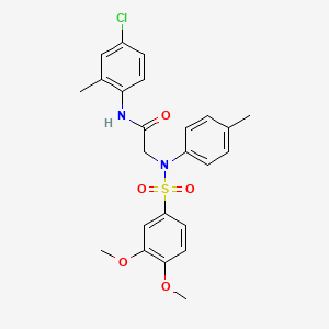 molecular formula C24H25ClN2O5S B6131541 N~1~-(4-chloro-2-methylphenyl)-N~2~-[(3,4-dimethoxyphenyl)sulfonyl]-N~2~-(4-methylphenyl)glycinamide 