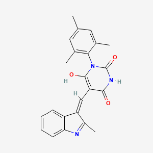 1-mesityl-5-[(2-methyl-1H-indol-3-yl)methylene]-2,4,6(1H,3H,5H)-pyrimidinetrione