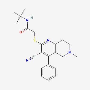 molecular formula C22H26N4OS B6131551 N-(tert-butyl)-2-[(3-cyano-6-methyl-4-phenyl-5,6,7,8-tetrahydro-1,6-naphthyridin-2-yl)thio]acetamide 