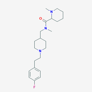 molecular formula C22H34FN3O B6131599 N-({1-[2-(4-fluorophenyl)ethyl]-4-piperidinyl}methyl)-N,1-dimethyl-2-piperidinecarboxamide 