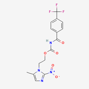 molecular formula C15H13F3N4O5 B6131601 2-(5-methyl-2-nitro-1H-imidazol-1-yl)ethyl [4-(trifluoromethyl)benzoyl]carbamate 